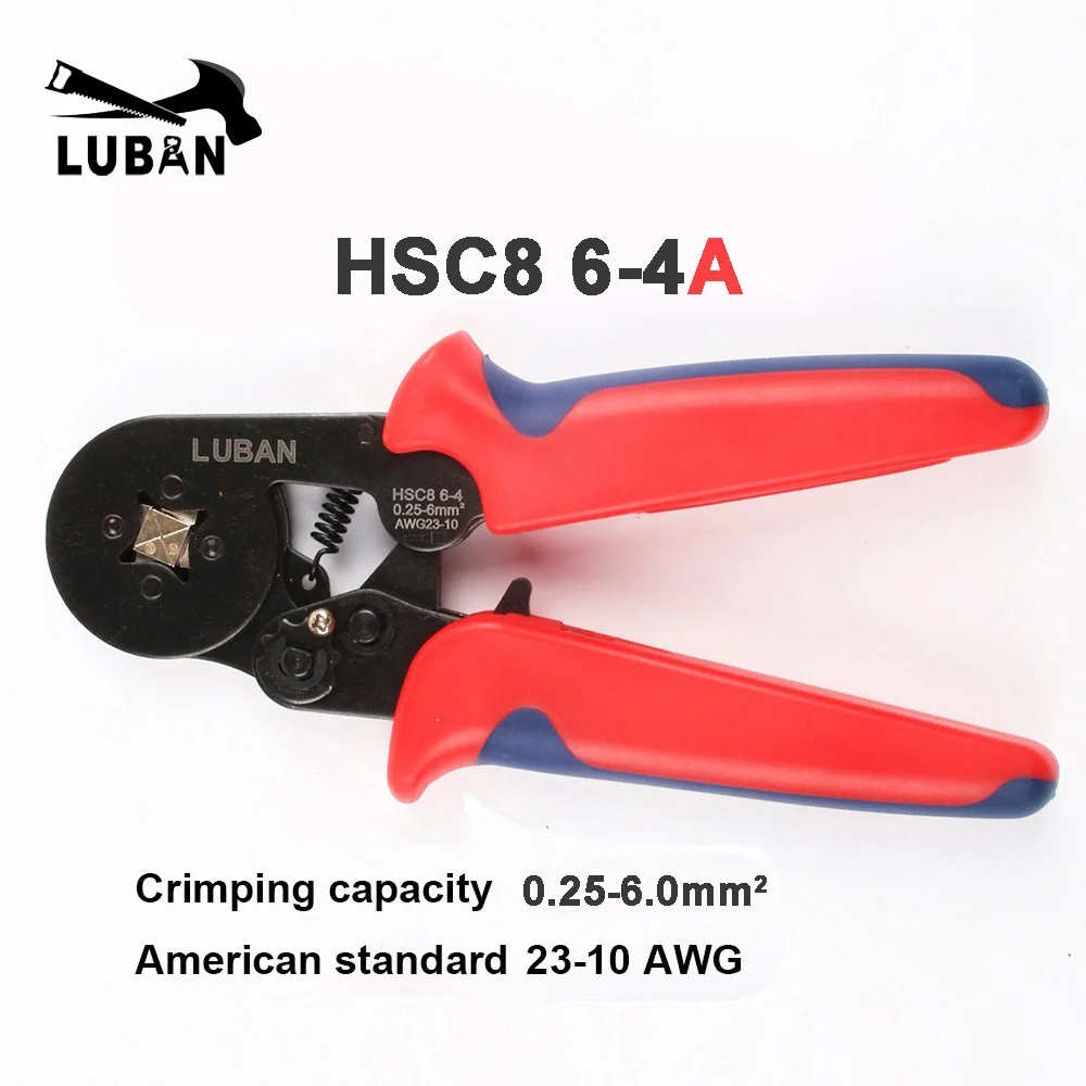 HSC8 16-4 MINI-TYPE SELF-ADJUSTABLE CRIMPING PLIER 6-16mm2 terminals crimping tools multi tool tools hands pliers quadrilateral