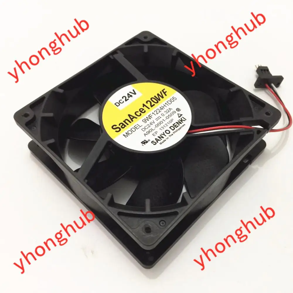 

SANYO DENKI 9WF1224H1D05 DC 24V 0.32A 120x120x38mm 3-Wire Server Cooling Fan