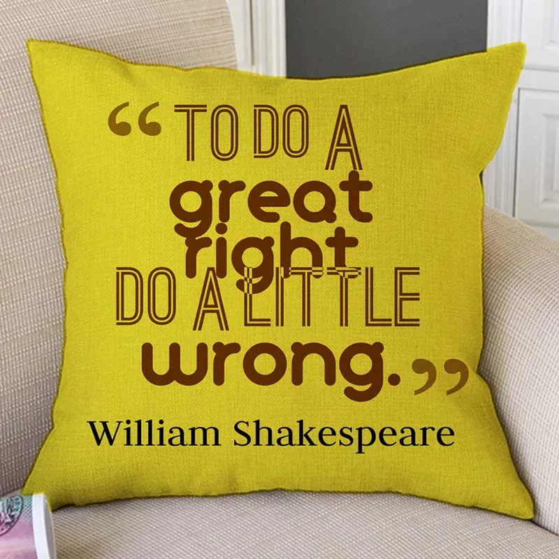 Nordic Letters Print Shakespeare Quotes Proverb Literature Art Home Decorative Sofa Throw Pillow Case Cotton Linen Cushion Cover