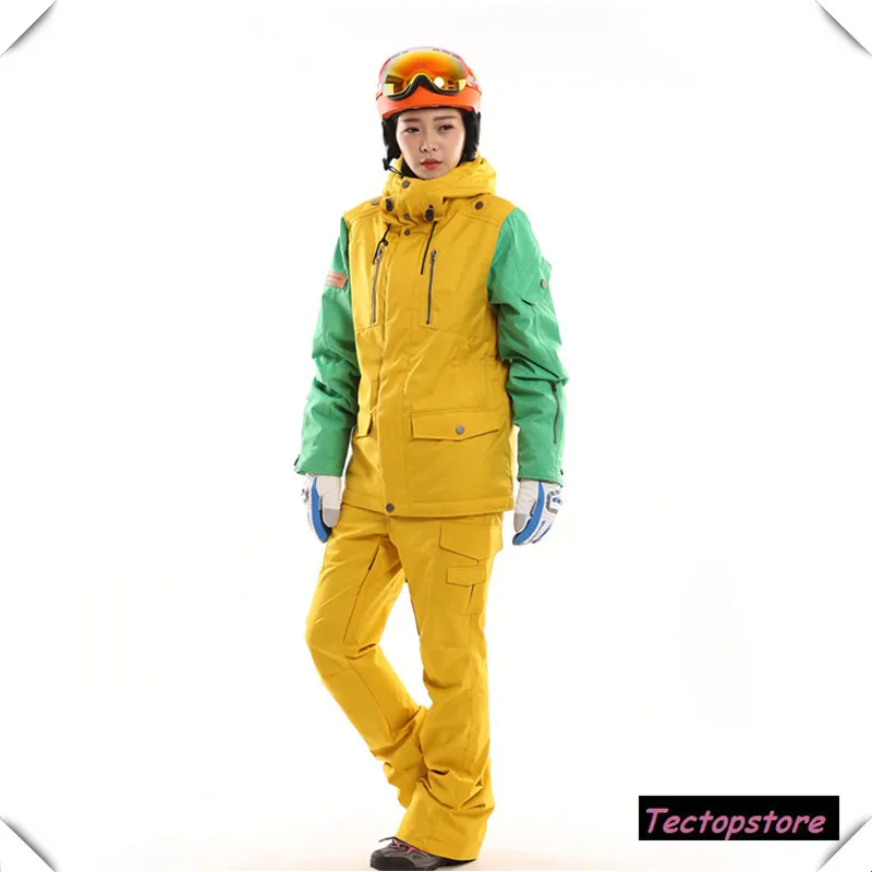 -30 Grad Marsnow Hochwertige Wasserdichte Jacken Ski Suit Set Frauen Snowboard Hosen Berg Skianzüge Skifahren Kleidung Sets