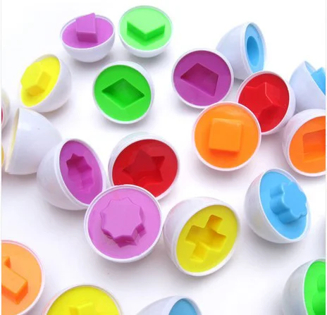 Educational Gifts Matching Smart Eggs Capsule Toys Colorful 3 Years Old Plastic Multi-shape Making Tool Children Toy Gift 2021