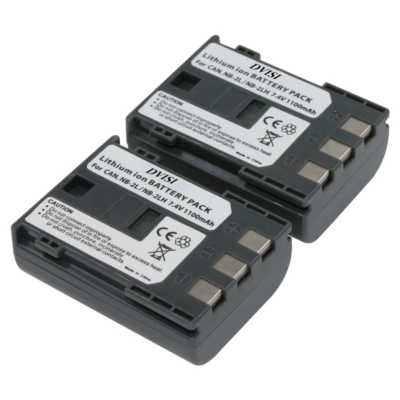 DVISI NB-2L NB2L NB 2L 1100mAh Li-ion Batterijen Camera Batterij Voor Canon Power shot S30 S40 S45 S50 S60 S70 350D 400D G9 G7