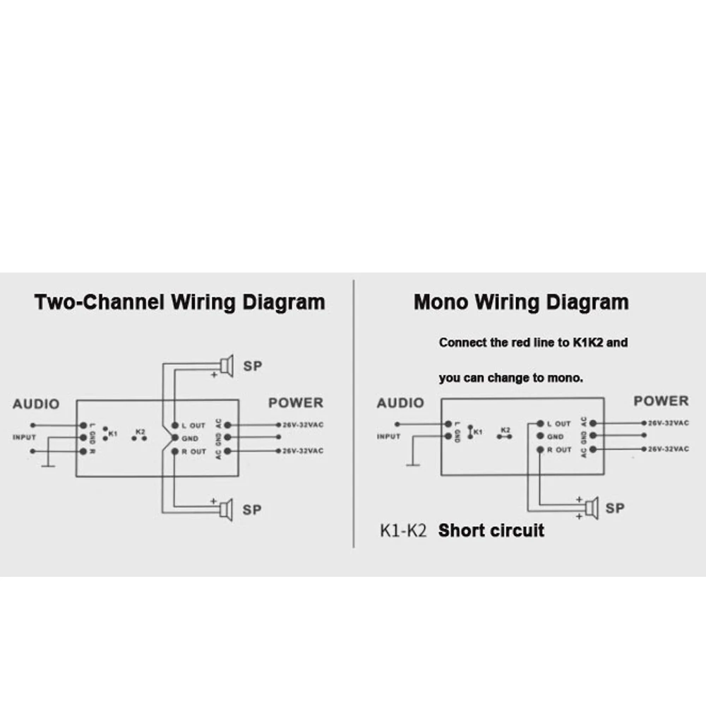 Amplificatore da palco Scheda amplificatore stereo ad alta potenza a due canali Fai da te può cambiare mono