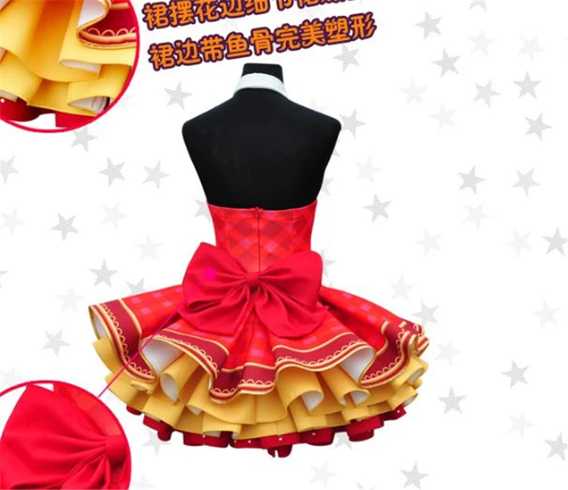 Disfraz de Lolita para mujer, vestido encantador de Anime, amor en vivo, Nishikino, Maki, ramo, mano, flor, despertar