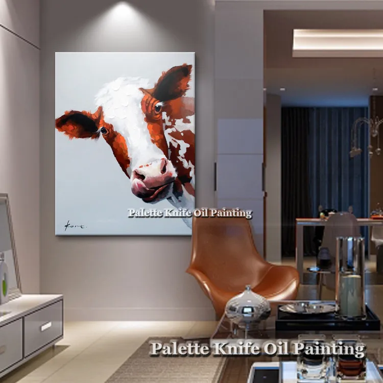 

Oil painting On Canvas Wall Pictures Paintings For Living Room Wall Art Canvas Pop art Cow modern abstract hand painted paint 11