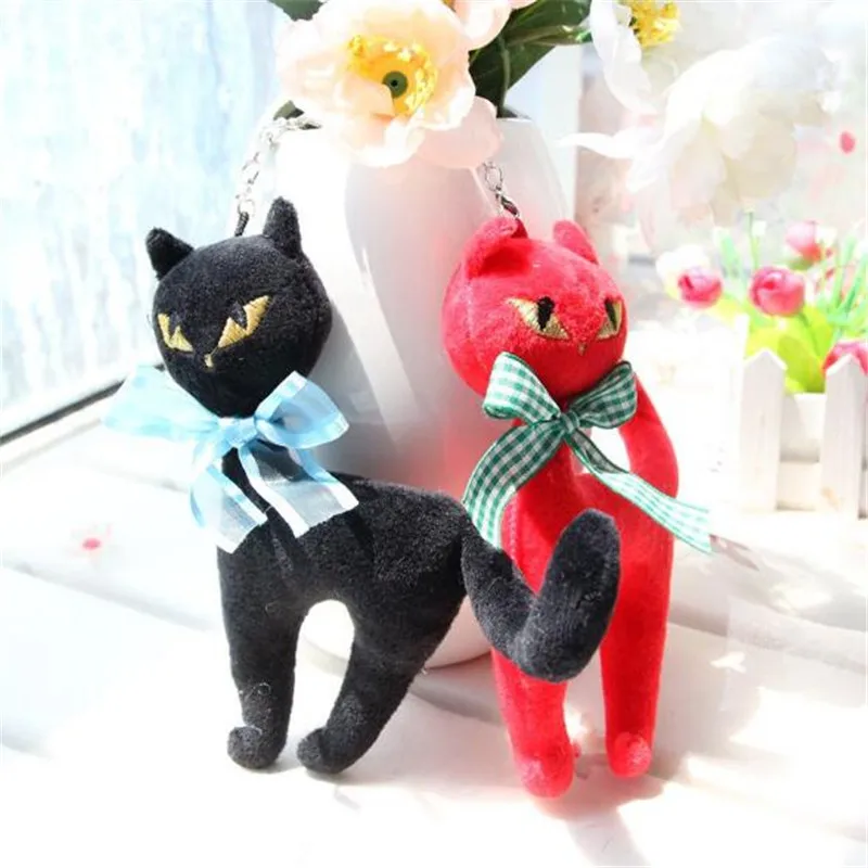 1PCS Mini Cat Plush Toy Creative Cute Cat Small Pendant Toys Doll Key Ring Rag  Wedding Throwing Gift 18CM