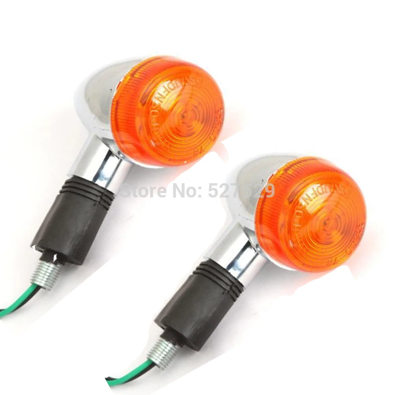 2X Chrome Motorcycle Amber Turn Signals Indicator Bike Blinker Lamp Light For Kawasaki VULCAN VN 800 900 1500 1700 2000