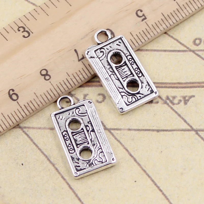 10pcs Charms Magnetic Tape 23x12mm Tibetan Bronze Silver Color Pendants Antique Jewelry Making DIY Handmade Craft