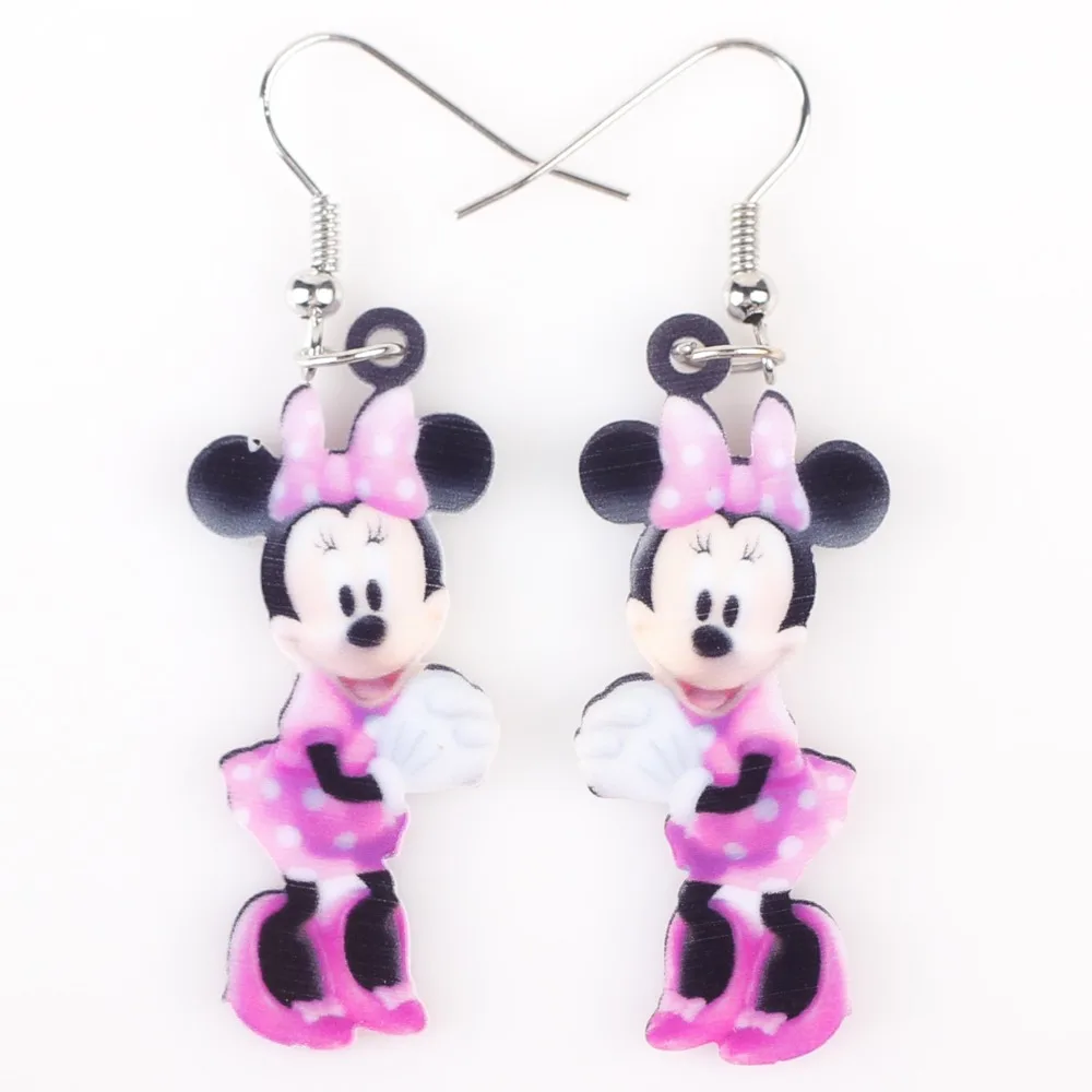 

Newei Long Drop Brand Cute Pink Mouse Earrings Acrylic Cartoon Hot Vintage Animal Jewelry Novelty Girls Women Accessories