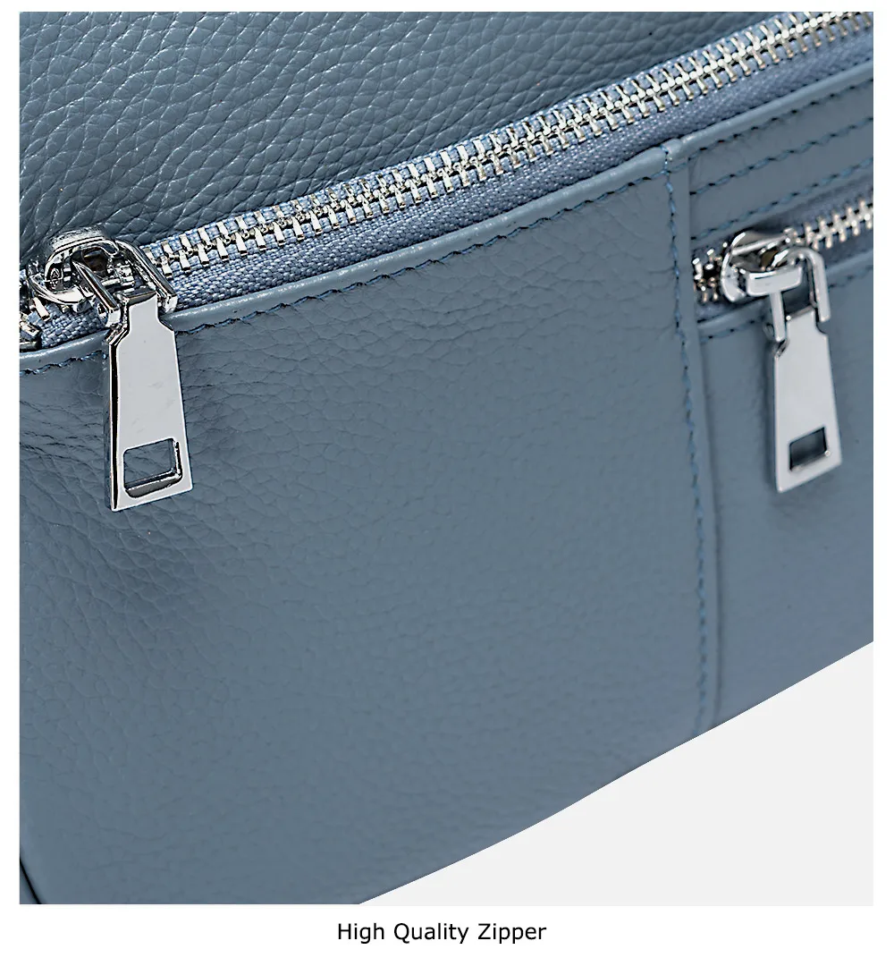 Zency Noble Damen Kleine Umhängetasche 100 % Echtleder Weiß Blau Mode Umhängetasche Geldbörse Beige Hobos Handtasche – Detail 15