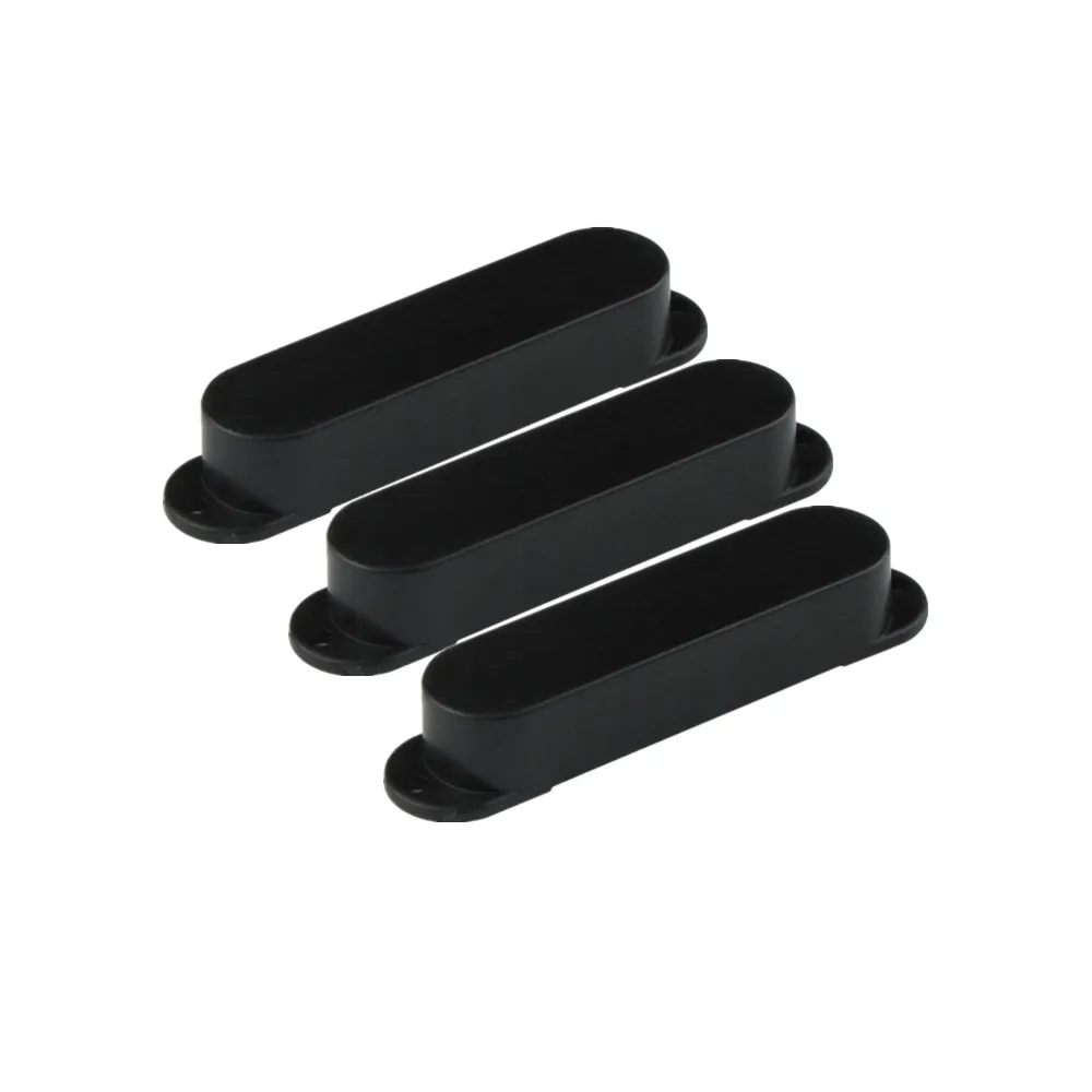 NEW 3pcs Closed Plastic Guitar Single Coil Pickup Covers No Holes for FD ST Style Guitar ,Black