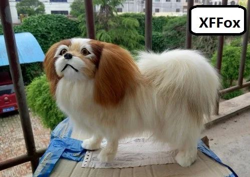 big real life pekingese dog model plastic&furs natural colour dog gift about 32x25cm xf1612