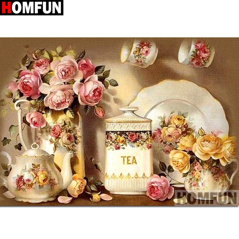 

HOMFUN Full Square/Round Drill 5D DIY Diamond Painting "Flower pot" Embroidery Cross Stitch 5D Home Decor Gift A16993