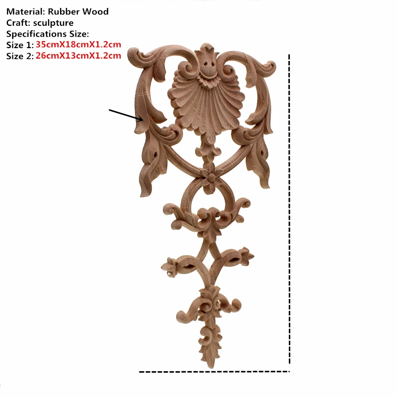 VZLX Floral Wood Carved Corner Applique Wooden Carving Decal Furniture Cabinet Door Frame Wall Home Decoration Accessories