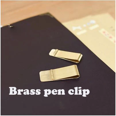 Brass Clip for Paper or Pen and vintage leather notebook pure brass beautful for RU BZ free shipping