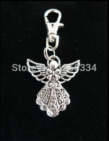 HOT Wholesale 20pcs Fashion Vintage Alloy  Guardian Angel  Charm Keychain Gifts Fit Key Chains Accessories  Jewelry D49