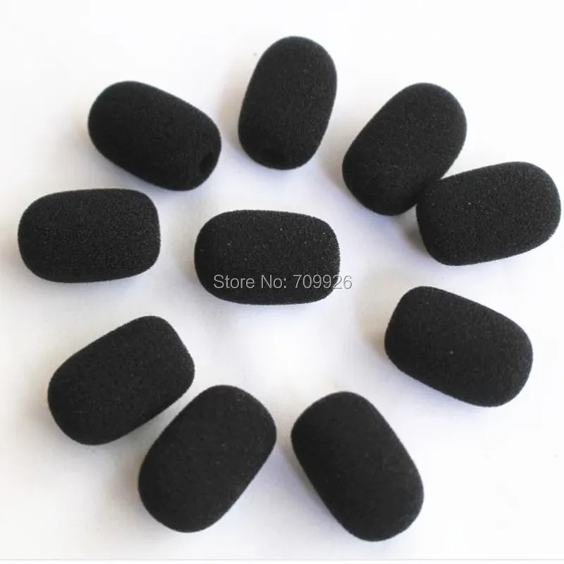 10 Uds. Parabrisas de espuma para micrófono, cubiertas de micrófono de repuesto para parabrisas de esponja, apertura de 5mm y longitud interior de 25mm