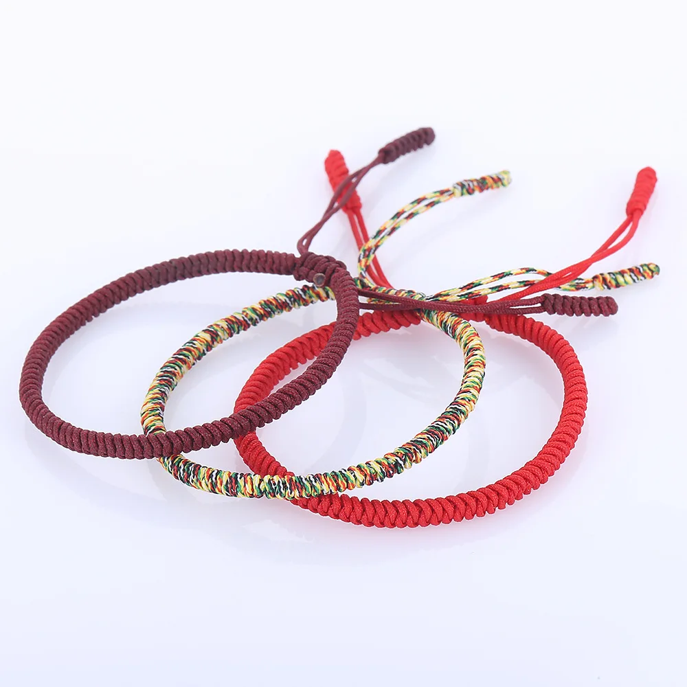 Handmade Knots Rope Bracelet Tibetan Buddhist Lucky Charm Tibetan Bracelets & Bangles For Women Men Gift