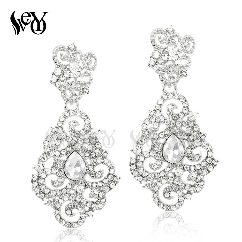 VEYO Crystal Rhinestone Dangle Earrings For women Hollow Fashion Jewelry brincos Pendientes