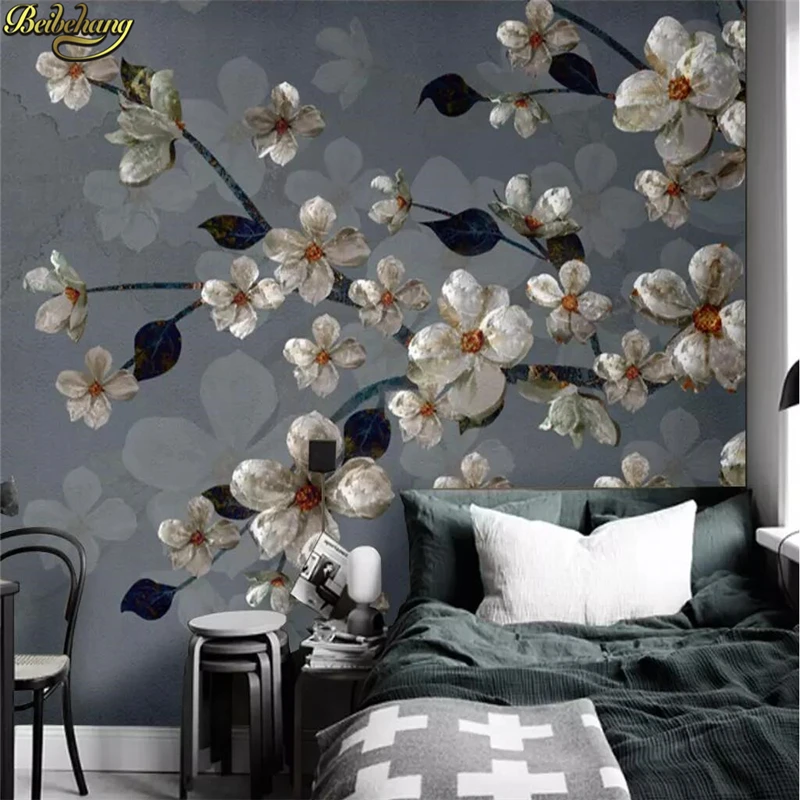 beibehang Custom 3d wallpaper mural European retro abstract nostalgic rural country floral background wall papel de parede