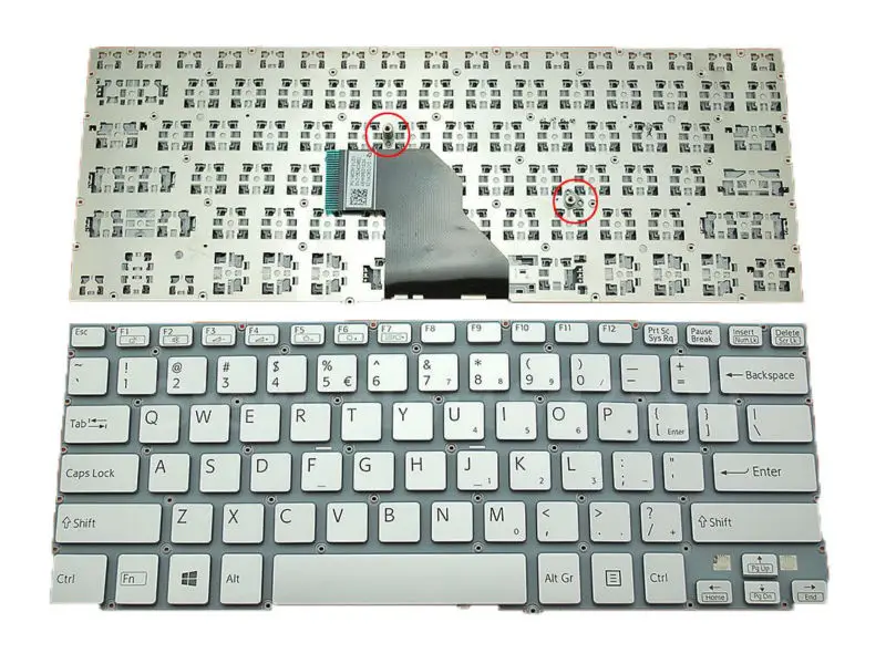 

US Keyboard For SONY SVF 14 SILVER Without FRAME Without foil For Backlit Win8 New Laptop Keyboards With