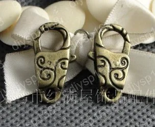 40pcs/lot 13*24MM Zinc Alloy Antique Bronze Plated Jewelry Findings Lobster Clasps Hooks LLA1130