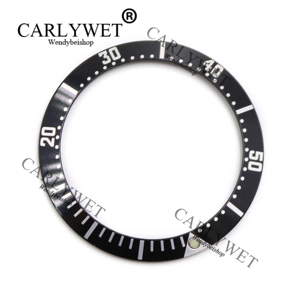 CARLYWET Wholesale High Quality Aluminum Black With White Writing Watch Bezel Insert for 2252