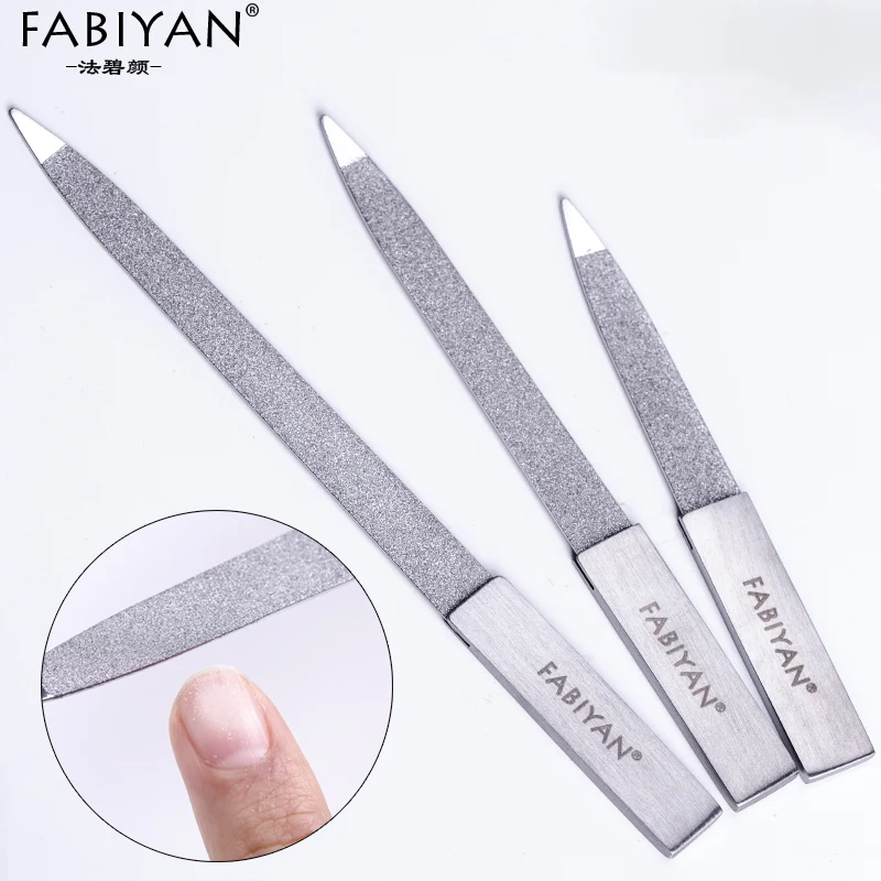 4/5/6 Inch Nail Art File Stainless Steel Metal Cuticle Pusher Remover Double Sides  Scrub Buffer Grinding Manicure Pedicure Tool