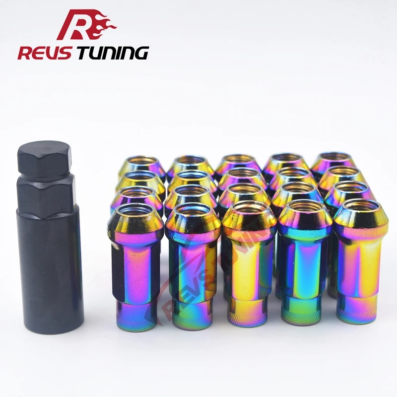 Blue/Red/Gold/Titanium/Purple/Rainbow/Silver M12x1.5 M12x1.25 Muteki SR48 Steel Car Racing Wheel Lug Nuts