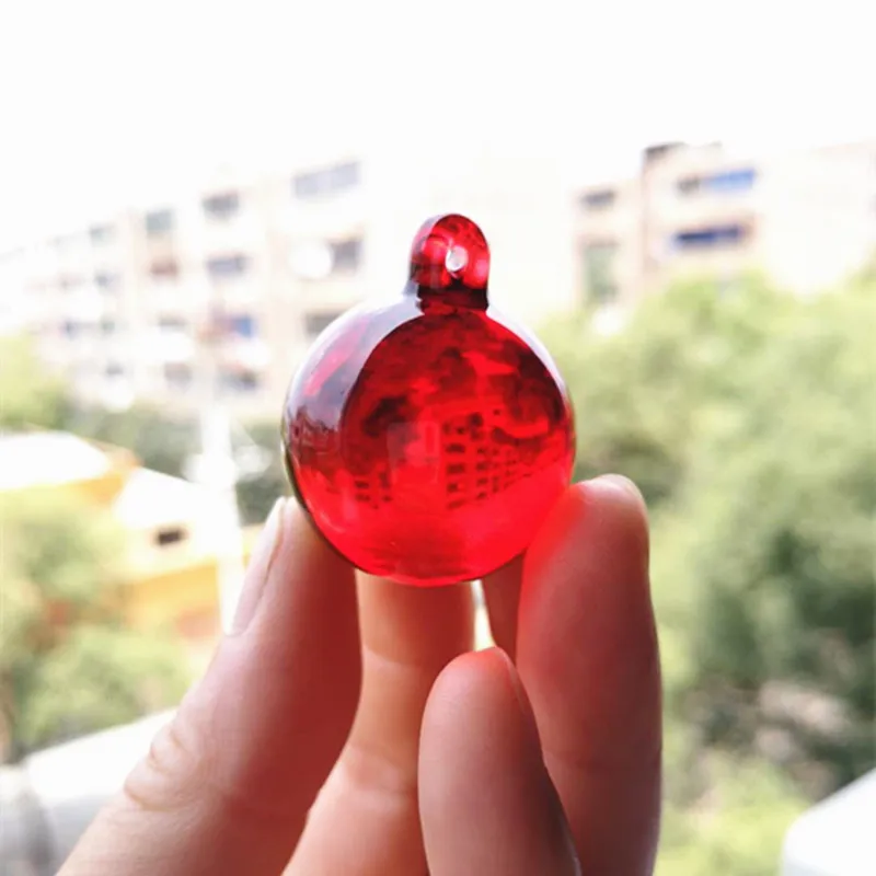 30mm Red Glass Magic Smooth Balls Gorgeous Crystal Chandelier Pendants Feng Shui Spheres Christmas Tree Hanging Drops Decoration