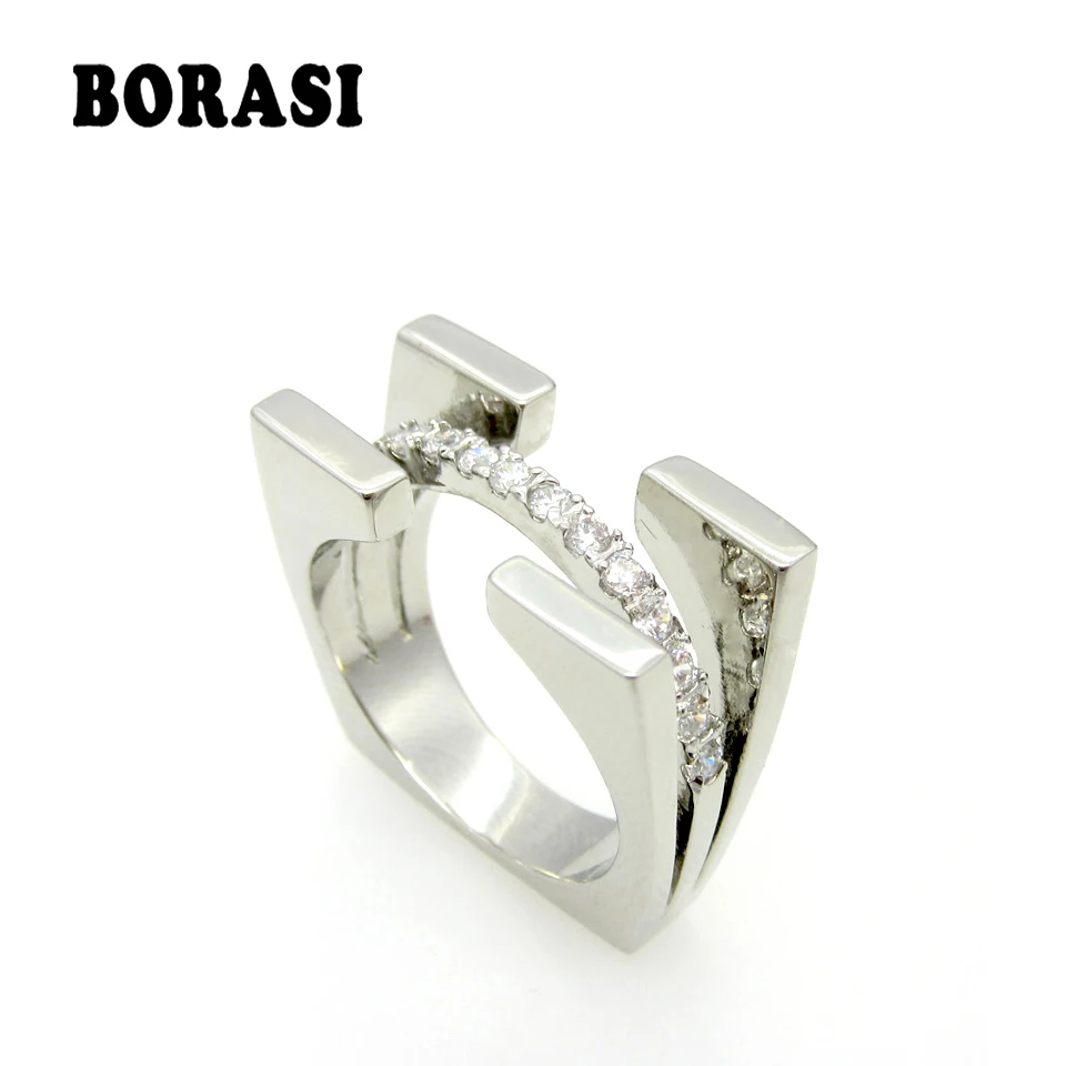 Fashion Jewelry Silver Color Ring For Women Cubic Zirconia Stone Ladies Ring Silver Plated Party Romantic Wedding Rings