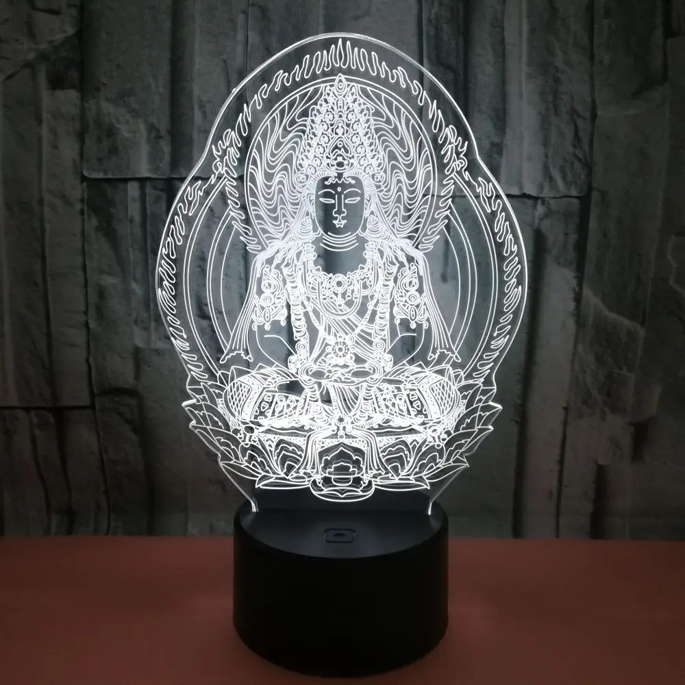 3d Creative Small Table Lamp Buddha Statue Led Decoration Personality Table Lamps For Living Room Customized Gift Desk Lamp