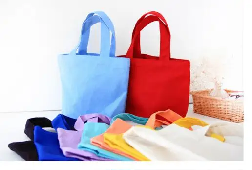 

Candy Color Canvas bag with handle cotton tote for DIY blank Fit For Lunch Box makeup bag