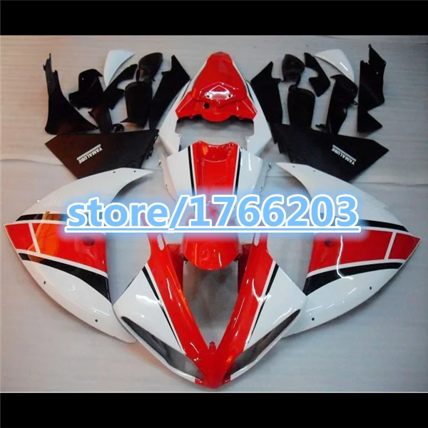 

Red white black fairing For YAMAYA YZFR1 YZF1000 09 10 11 12 YZF R1 YZF-R1 YZF1000 2009 2010 2011 2012 red fairings SET Ning