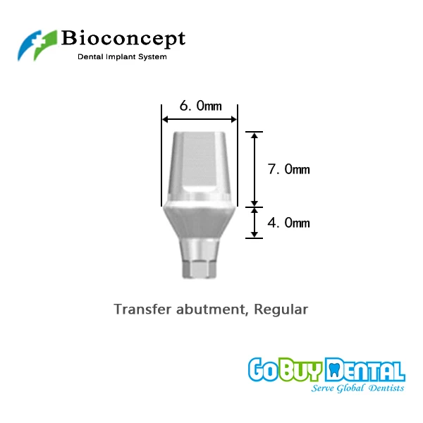 Bioconcept BV Hex Regular transfer abutment φ6.0mm, GH 4mm, H 7mm(331390)