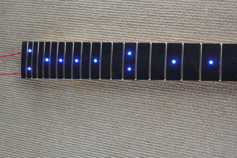 Inlay Blue LED Dots Rosewood Fretboard Maple Electric Guitar Neck Accessories Parts Guitarra Musical Instruments