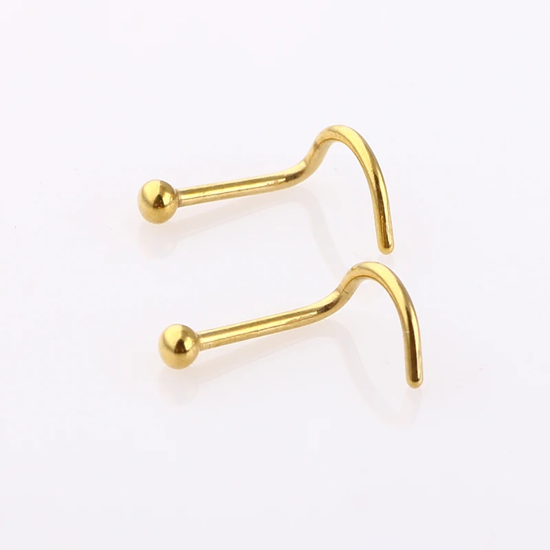 TIANCI FBYJS women's nose studs nose rings stainless steel with BALL piercing nose silver gold body pircing jewelry nose