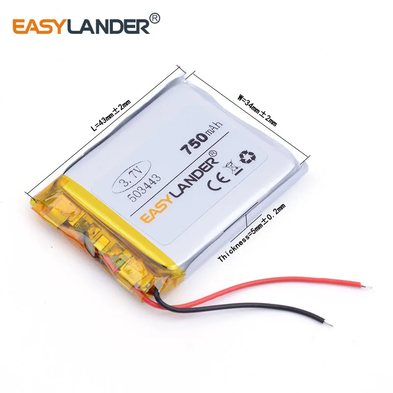 3pcs/Lot 503443 750 mah Lithium polymer Battery With Protection Board For GPS Tablet PC Digital Products E-book Bluetooth Speak