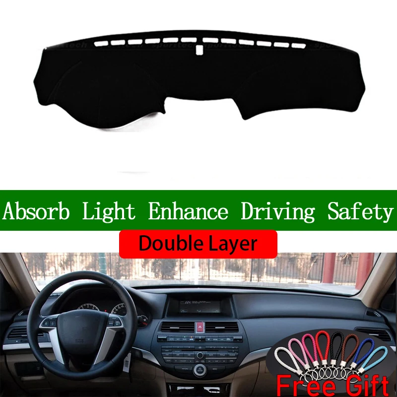 Double Layer Car Stickers For Honda Accord 2008 2009 2010 2011-2013 Dashboard Cover Car Accessories Interior Anti-UV Car Decals