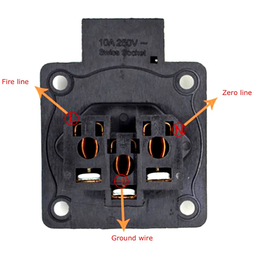 1Pcs Brazil Switzerland Waterproof Industry Socket 10A Flush Mount Electrical Outlet with Cover for Outdoor Garden Camping RV