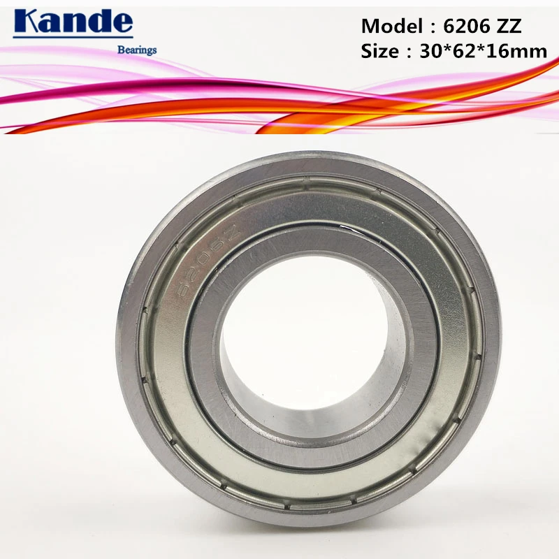 

Kande 6206ZZ 2PCS ABEC-5 6206 ZZ Single Row Deep Groove Ball Bearing 30x62x16 mm High Quality 6206-2Z