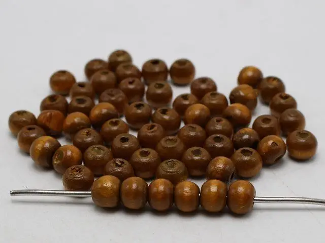 500 Pcs Coffee 8mm Round Wood Beads~Wooden Spacer Beads Jewelry Making