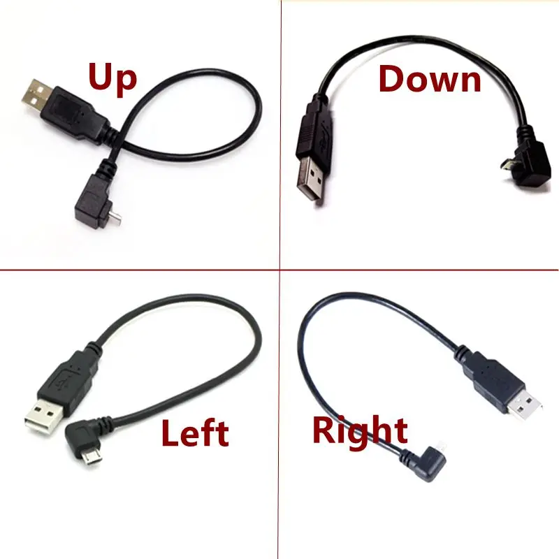 

25cm Short Right Angle 90 Degree 2A Micro USB Cable Quick Charger Charging Sync Data Cord For Samsung LG Android Phone Tablet