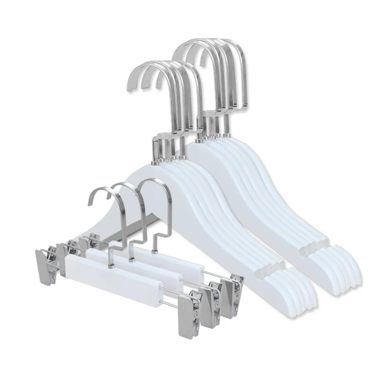 

10pcs/lot Wood Hanger Baby White Hangers Rack Non-slip Children Clothes Hanger (30pcs Can LOGO)