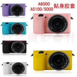 Soft Silicone Rubber Camera Protective Body Cover Case Skin for Sony Alpha A5100 A5000 16-50mm in 8 Colors With Tracking number