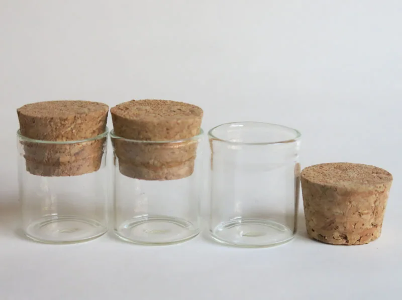 

100 x 4ml Transparent Cork Stoppered Vial 4cc Glass Clear Tube with Wooden Cork Glass Sample Vial Mini Glass Tube