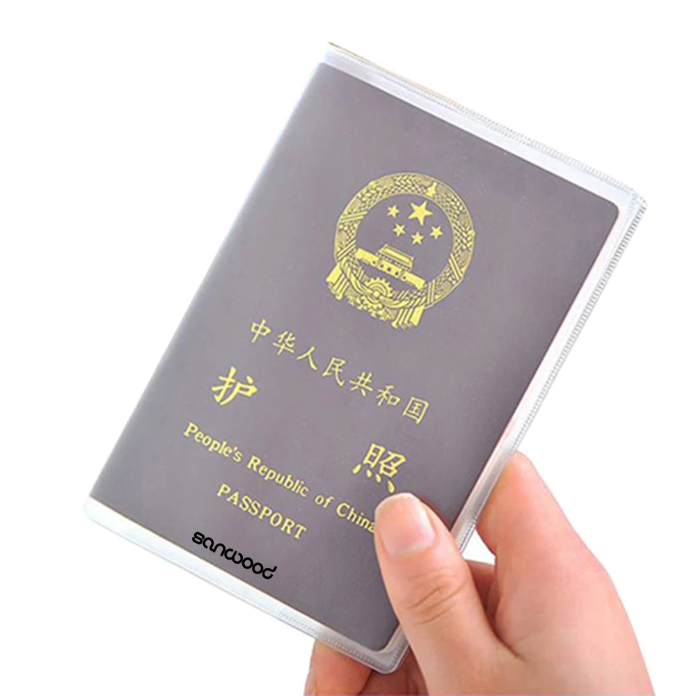 2016 Solid Unisex Business Transparent Passport Cridit Card & ID Card Holder Travel Protector Cover Case 9IFJ