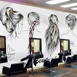 wellyu European and American trends beauty salon barber shop walls custom wallpaper green wallpaper papel de parede mural