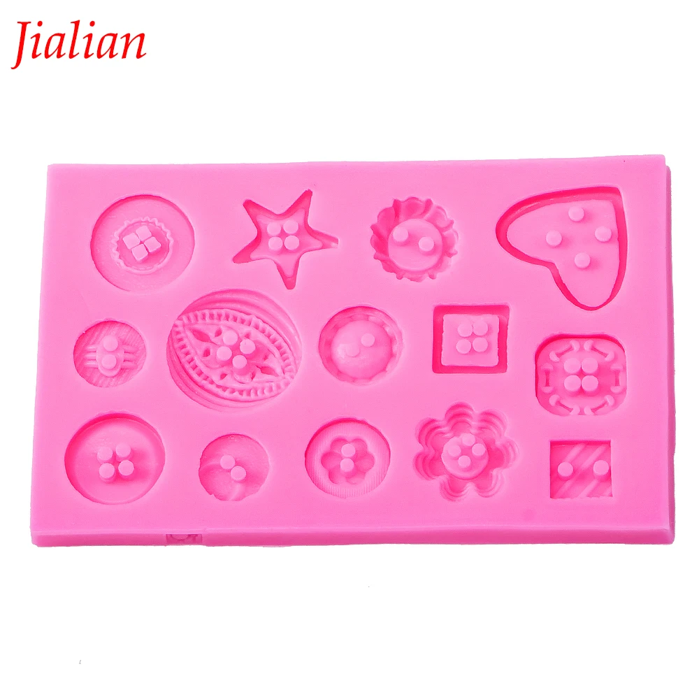 

Jialian fondant silicone mold DIY Button shaped Christmas wedding decoration fondant sugar cooking tools cake decoration FT-0333