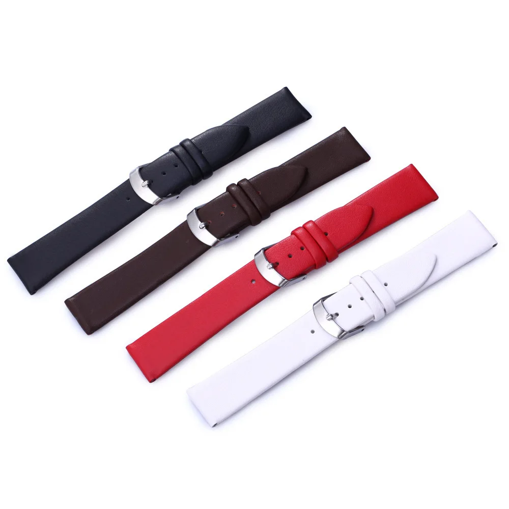 8mm 10 12 13 14 15 16 17 18 19 20 21 22mm Ultra Thin Watch Strap Simple Replacement Genuine Leather Band for Samsung Amazfit